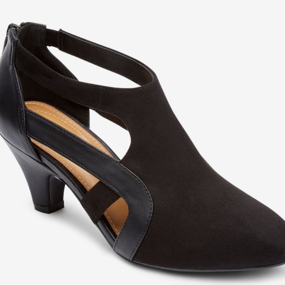 NEW Comfortview Sage Shootie Low Heel Pump Black Back Zipper Size 8 Medium